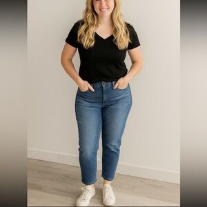 Eileen Fisher High Waisted Organic Cotton Stretch Slim Jeans